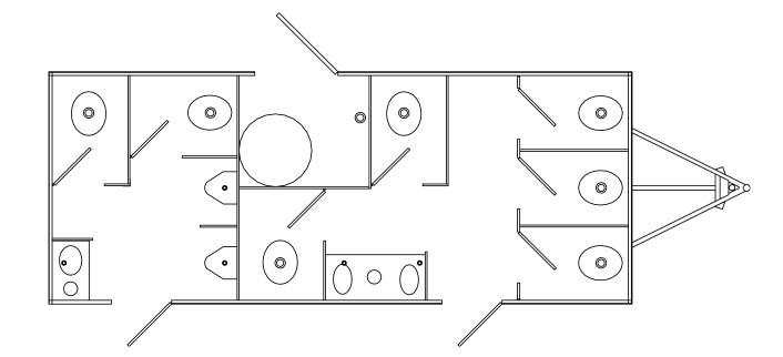 9 stall restroom trailer interior sketch