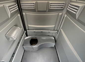 Inside view of porta potty