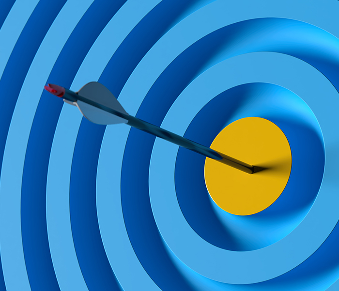 arrow going through center of target