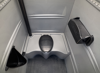 Inside view of porta potty