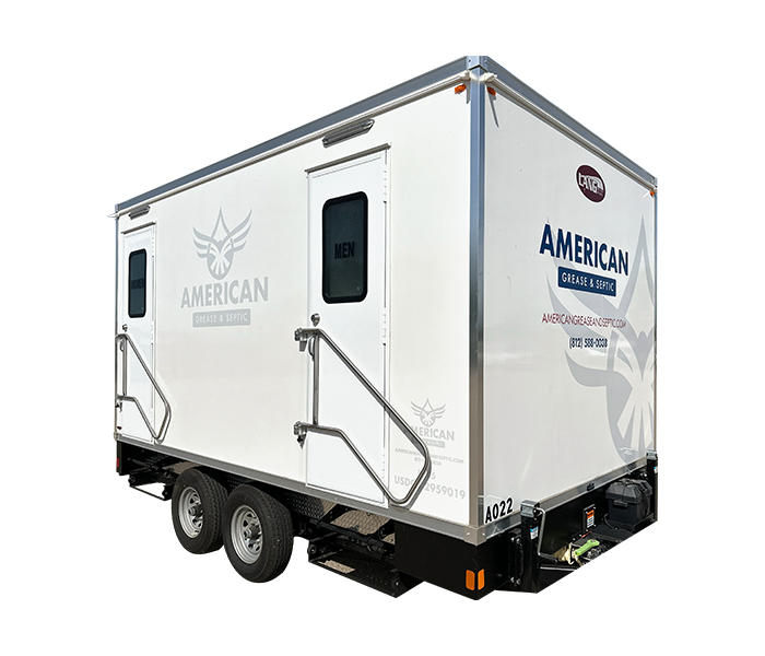 Medium Duty Capacity restroom trailer rental